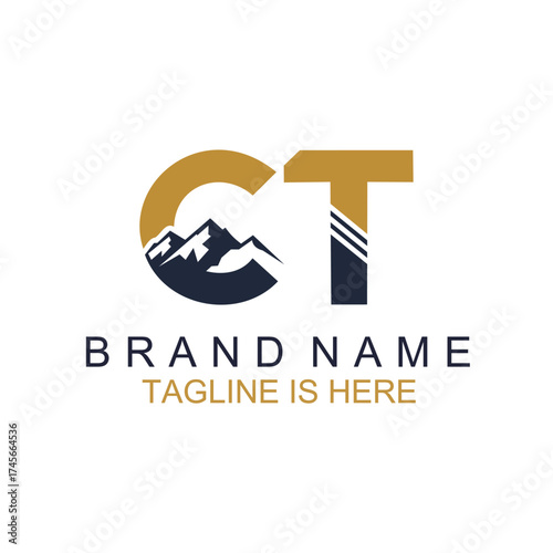 Initial C T Logo Design For Mining Company