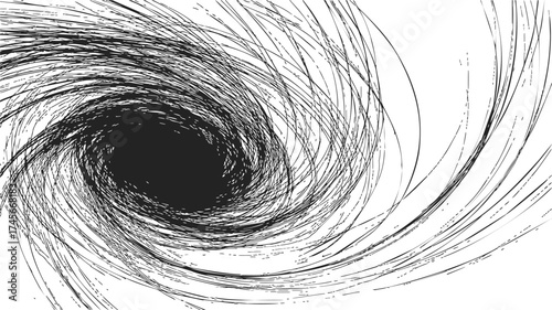 Black hole sketch hand drawn swirling vortex cosmic phenomenon — stock vector