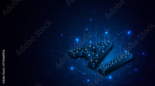 Digital technology of the future. AI icon or artificial intelligence symbol. Future advanced artificial intelligence technology circuit board concept	