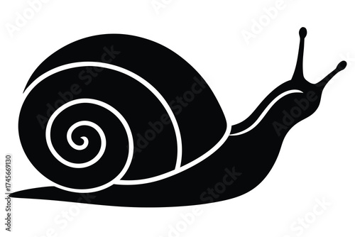 crawling snail silhouette vector icon