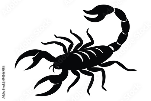 crawling scorpion silhouette vector icon