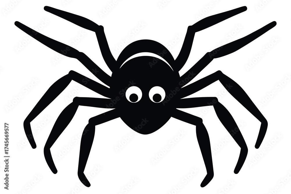 Obraz premium crawling spider silhouette vector icon