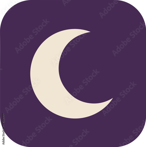 Crescent moon on deep purple background