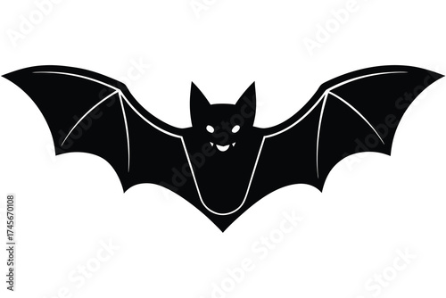 flapping bat silhouette vector icon