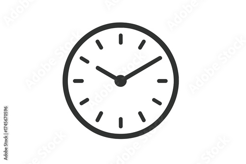 Clock icon vector. Simple flat line symbol of time. Watch face graphic for web design, app, logo, and UI UX. Minimalist pictogram isolated. Timer, deadline, schedule concept.