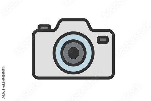 Photo camera icon. Symbol of photography. Modern flat pictogram for web design, logo, app, UI. Digital gadget for picture and snapshot. Vector graphic illustration isolated.