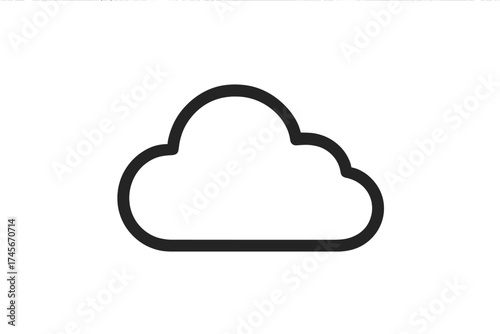 Cloudy icon vector. Weather symbol. Trendy flat line style for web, logo, app, UI design. Cloud computing, data storage concept. Simple outline graphic. Meteorology sign isolated.