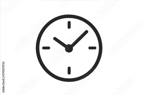 Clock icon in trendy flat style. Time symbol for web, logo, and app UI design. Vector illustration isolated on white background. Watch, timer, schedule, deadline concept.