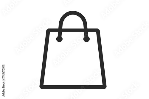 Shopping bag line icon. Simple vector graphic for e-commerce, online store, and retail. Symbol for purchase, order, checkout, sale, and consumerism. Isolated on white.
