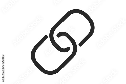 Hyperlink icon, chain link symbol for web design, app UI. Connection, attach, and internet concept. Flat vector graphic illustration for website, logo, and interface element.