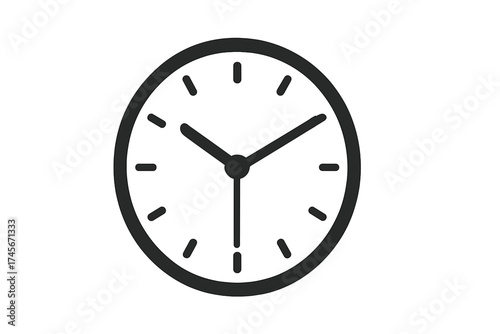Clock icon symbol of time. Watch face pictogram. Flat design for web, app, logo, UI UX. Deadline, timer, schedule, 24 hours. Isolated vector illustration. Time management.