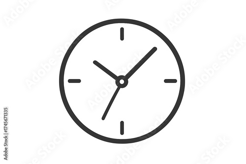 Clock icon symbol of time. Watch pictogram for web and app. Simple flat outline vector illustration. Time management concept. Deadline, schedule, countdown timer sign. Ui element.