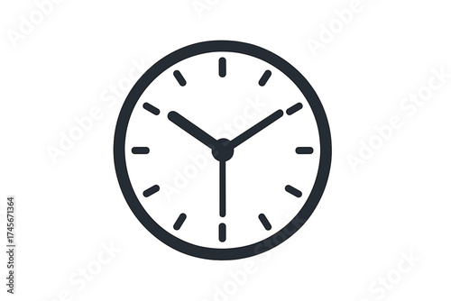 Clock icon vector. Simple watch symbol in trendy flat style. Time concept illustration for web, logo, app, UI design. Timer, deadline, schedule, minute pictogram isolated.