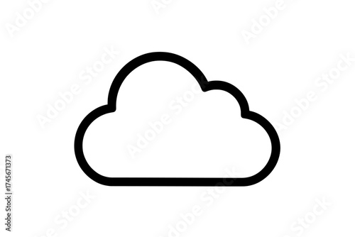 Cloudy icon vector. Weather symbol in flat line style for web, logo, app, UI. Isolated. Cloud outline graphic. Climate, forecast, meteorology concept. Overcast sign.