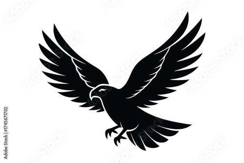 flying eagle silhouette vector icon