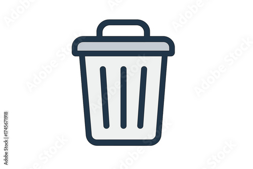 Trash can line icon. Delete symbol. Remove button for web design. Garbage bin vector illustration. Wastebasket sign for app UI. Recycle concept. Discard rubbish logo.