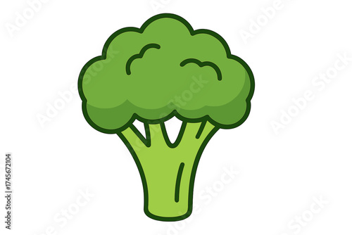 Broccoli icon cartoon. Singe vegetable from the eco food set. Vector illustration with a transparent background. Healthy green food concept for diet, nutrition and vegetarian meal.