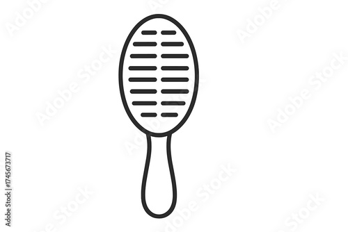 Hairbrush line icon. Hair care and beauty symbol. Vector illustration of a comb for hairstyling and grooming. Salon or barbershop tool isolated on white background.
