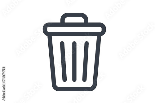 Trash can line icon. Symbol for delete, remove, and garbage. Vector for web design, app, UI, UX. Dustbin, recycle bin pictogram isolated. Clean and simple graphic element.