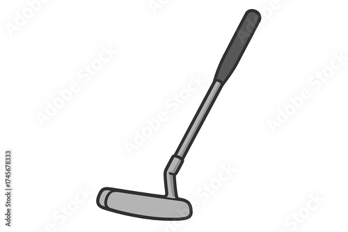 Golf putter club icon for sport game. Vector illustration of professional golf equipment for competition or leisure activity on the green. Simple cartoon symbol design element.