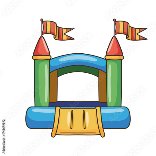 bounce house logo icon design vector flat isolated illustration