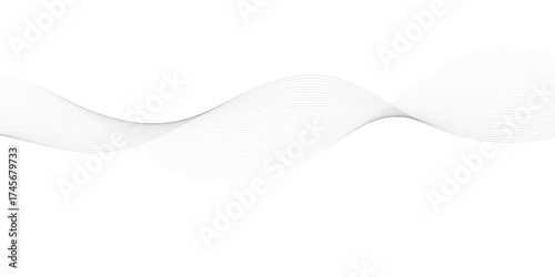 Abstract line wave background. Technology abstract lines on white background. Undulate Grey Wave Swirl, frequency sound wave, twisted curve lines with blend effect.	