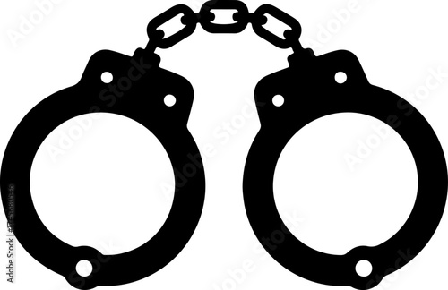 handcuffs silhouette vector illustration