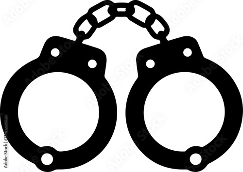 handcuffs silhouette vector illustration