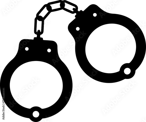 handcuffs silhouette vector illustration