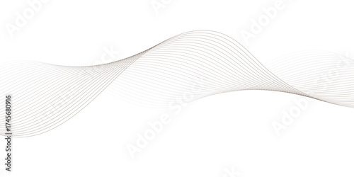 Abstract line wave background. Technology abstract lines on white background. Undulate Grey Wave Swirl, frequency sound wave, twisted curve lines with blend effect.	