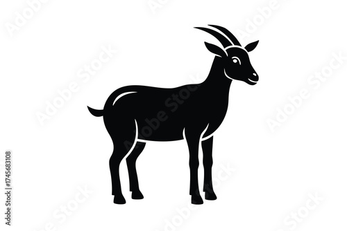 standing goat silhouette vector icon