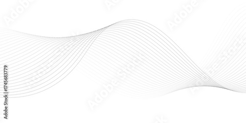 Abstract line wave background. Technology abstract lines on white background. Undulate Grey Wave Swirl, frequency sound wave, twisted curve lines with blend effect.