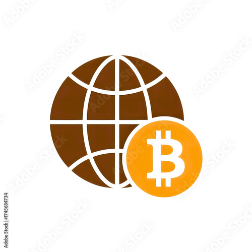 Global Bitcoin Network Silhouette for Modern Finance and Digital Currency Concepts, Representing Worldwide Cryptocurrency Transactions and Blockchain Technology