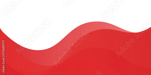 Red Wave on White Background Simple curve background for business with space for text. vector illustration eps10
