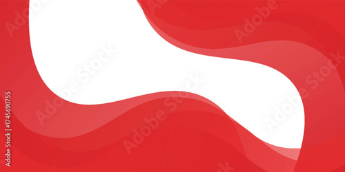 Red Wave on White Background Simple curve background for business with space for text. vector illustration eps10