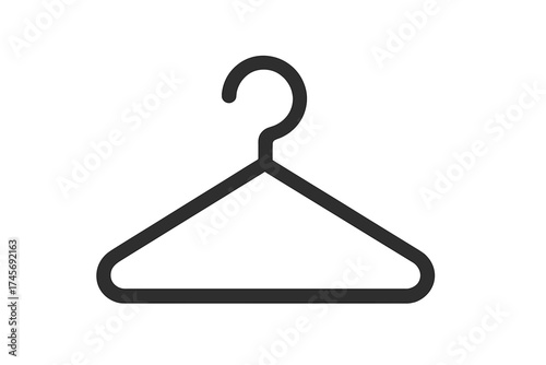 Clothes hanger vector icon. Simple flat illustration for fashion, retail, and apparel. Wardrobe, closet organization, laundry, and dry cleaning service symbol. Shopping sale.