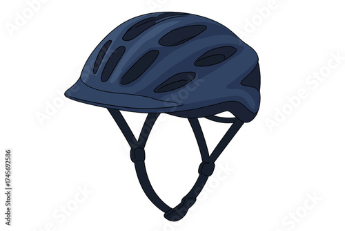 Bicycle helmet vector illustration. Bike safety equipment for head protection. Sport cyclist outfit gear for road cycling. Isolated cartoon icon symbol on white background.