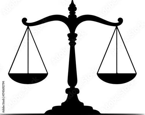 Justice scales silhouette vector illustration