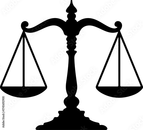 Justice scales silhouette vector illustration
