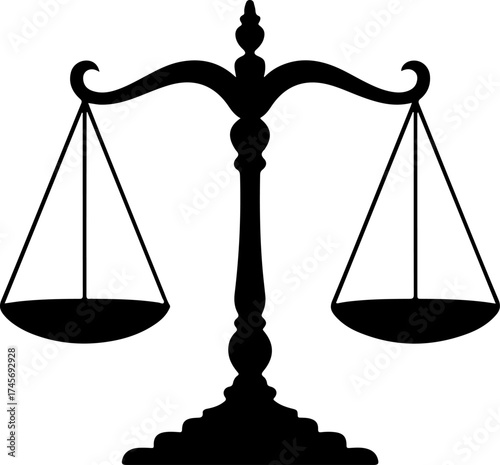 Justice scales silhouette vector illustration