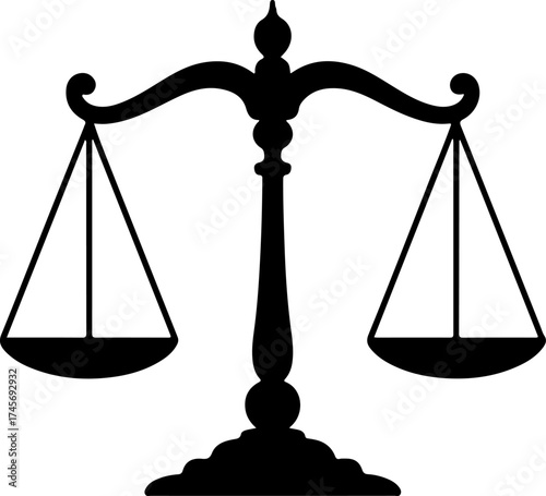 Justice scales silhouette vector illustration