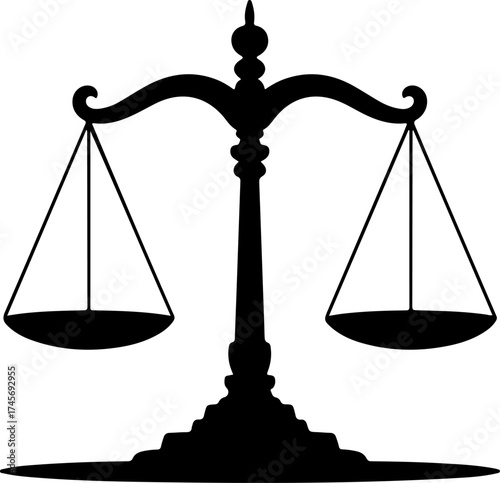 Justice scales silhouette vector illustration