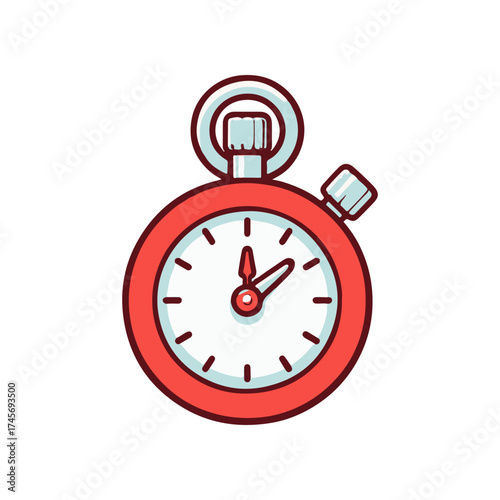 A vibrant red stopwatch displaying time, symbolizing urgency and precision in sports