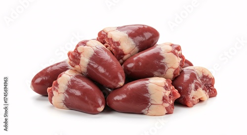 Chicken hearts isolated on white background