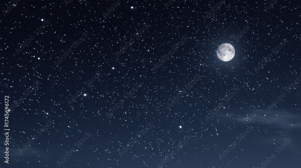 Fototapeta premium night sky with stars and moon no logos no brands ar 169