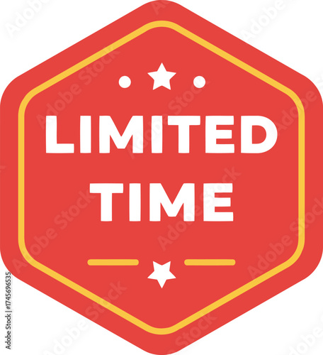 Limited time offer hexagon badge red sale promotion stamp special deal vector