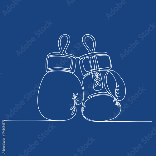 Pair of boxing gloves hanging side by side against a solid , symbolizing sports, competition, and physical training