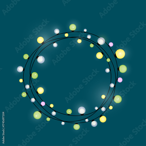 Christmas lights. A glow lamp on wire strings