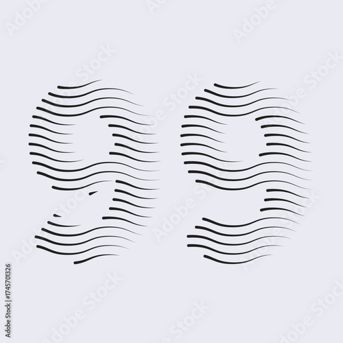 99 Number Lines Logo Icon vector and Illustration