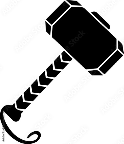 thor hammer silhouette vector illustration